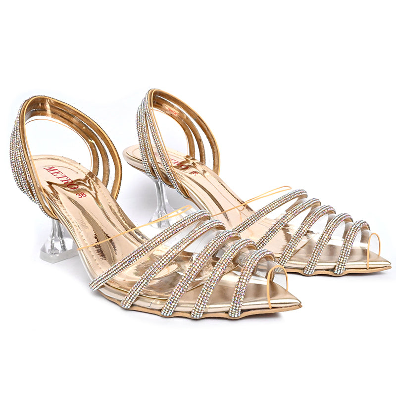 Gold low 2024 heel dress shoes